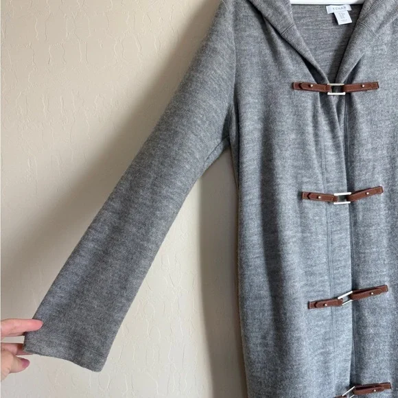 Kenar Longline Wool Coat Equestrian Faux Leather Toggle Closure Medium - Picture 5 of 9